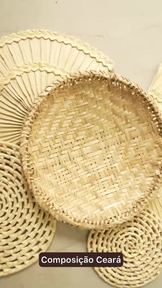 Composição Cestas de Palha Decorativa