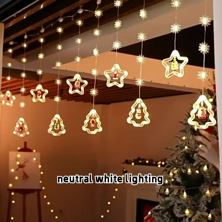 Cortina de Luzes LED Natal 3,5m - 138 Lâmpadas | 8 Modos de Iluminação | 110V-O3