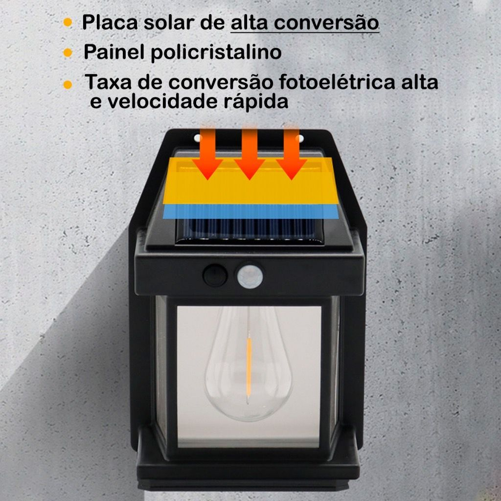 Luminária Solar de Parede