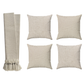 Kit Manta Para Sofá Bege + 4 Capas De Almofadas Egípcia Decoração Sala