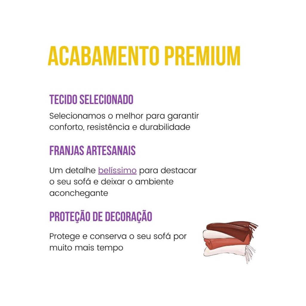 Kit Manta Para Sofá Bege + 4 Capas De Almofadas Egípcia Decoração Sala