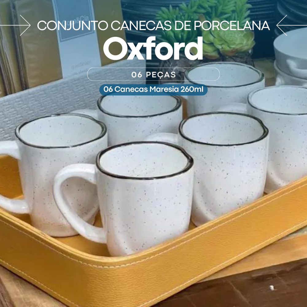 Jogo 6 Canecas Café Chá Ryo Maresia 260ml Oxford Porcelanas