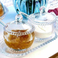 Kit 3 Peças Açucareiro Meleira E Travessa Cristal Pearl Bolinha Wolff